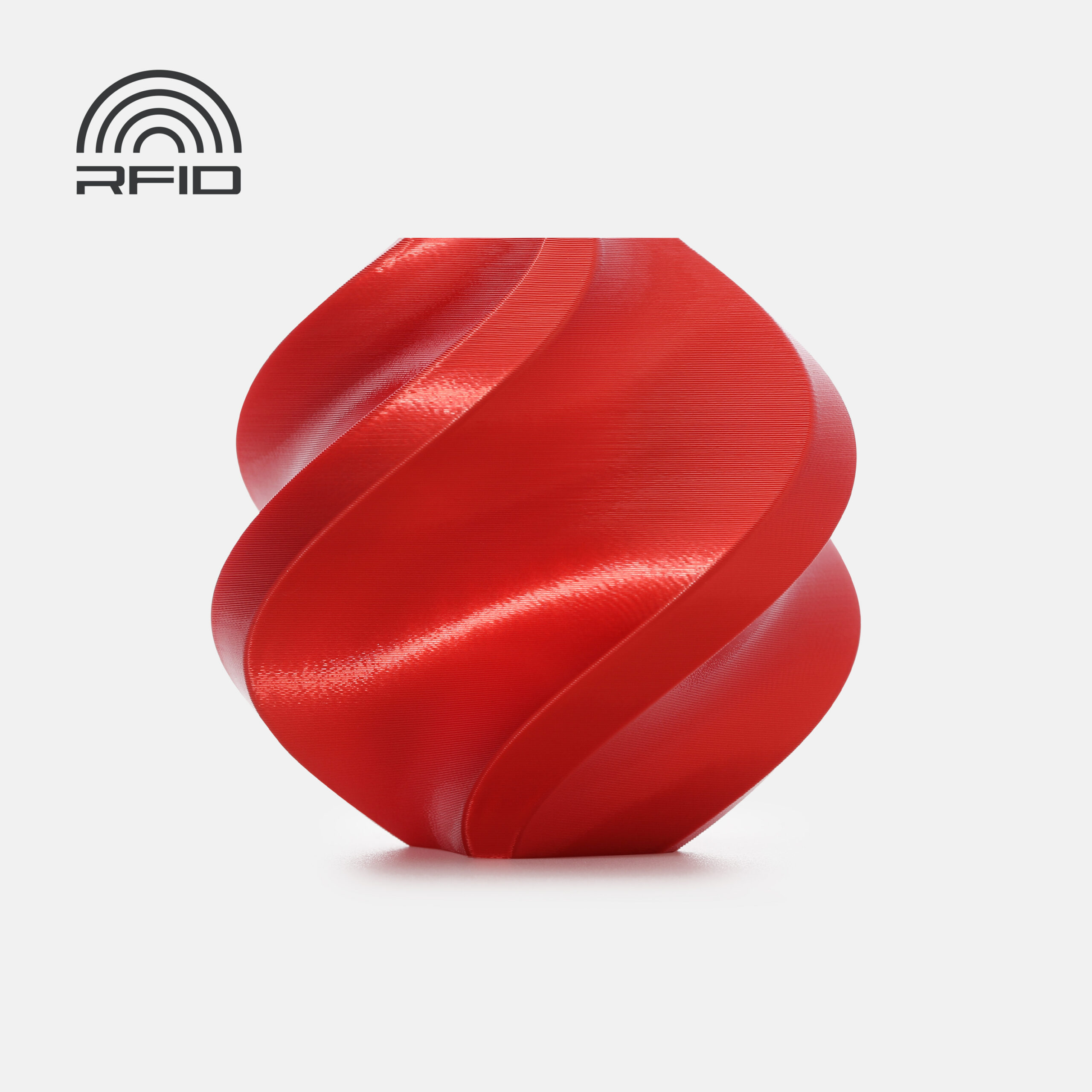 Bambu Lab PLA Silk+ Candy Red (13205) filament spool detail