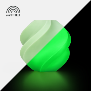 Bambu Lab PLA Glow 1.75mm 1kg filament spool in Glow Green
