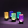 Printed models in Bambu Lab PLA Translucent filament demonstrating colour and light transmission