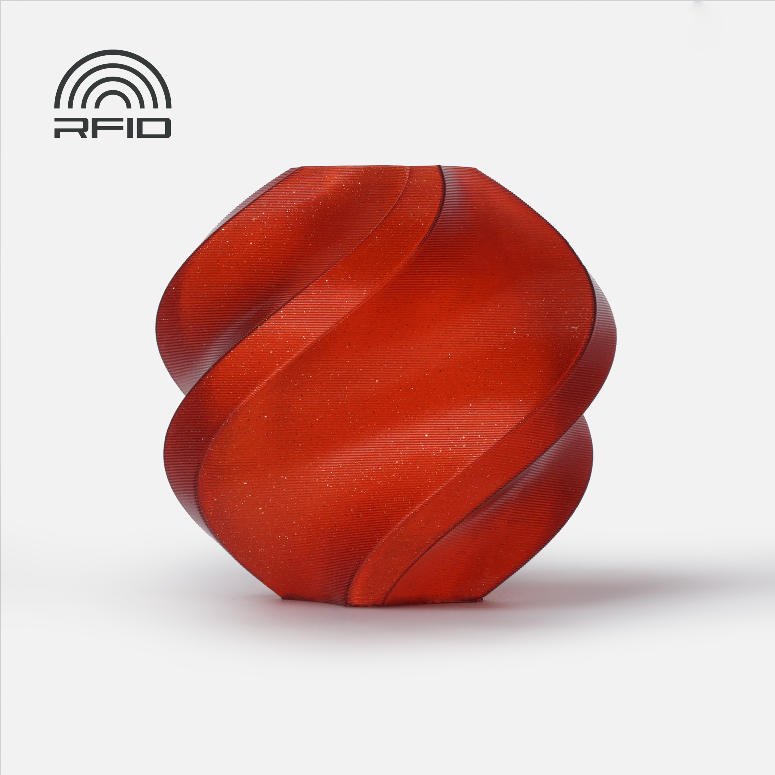 Bambu Lab PLA Sparkle filament spool in Crimson Red Sparkle 13200